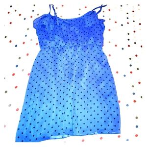 Blue polka dot dress